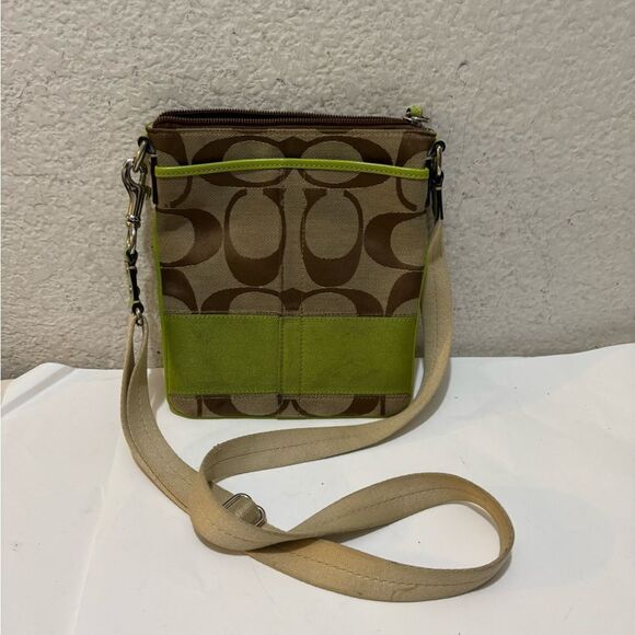 Coach signature Crossbody bag with green detail - Picture 1 of 8